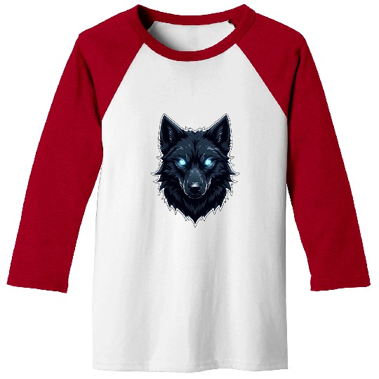 Blue eyes wolf Baseball Tees