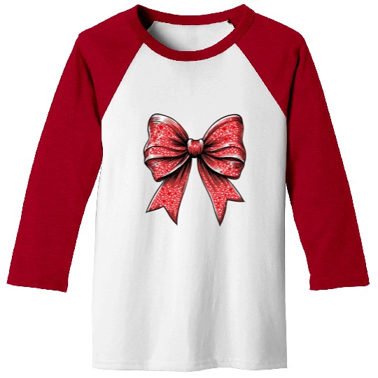 Valentine's Day Heart Coquette Bow Retro Baseball Tees