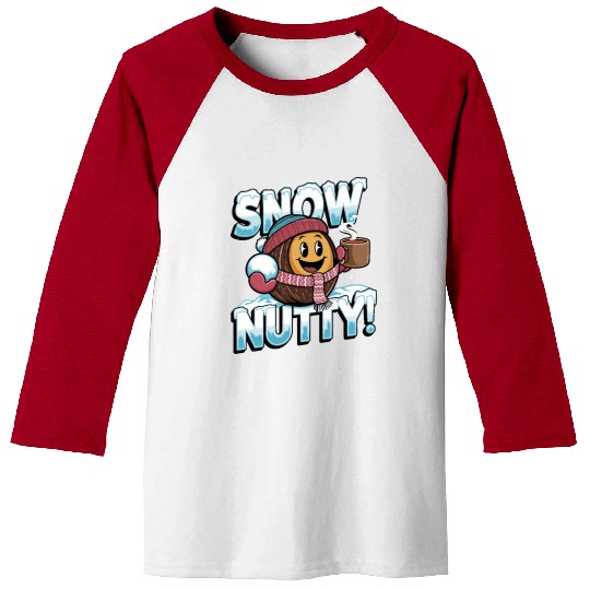 Snow Nutty - Winter-Themed Coconut Character Baseball Tees