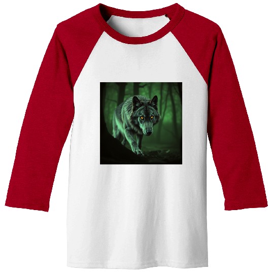 "Majestic Wolf: The Alpha of the Forest" Baseball Tees