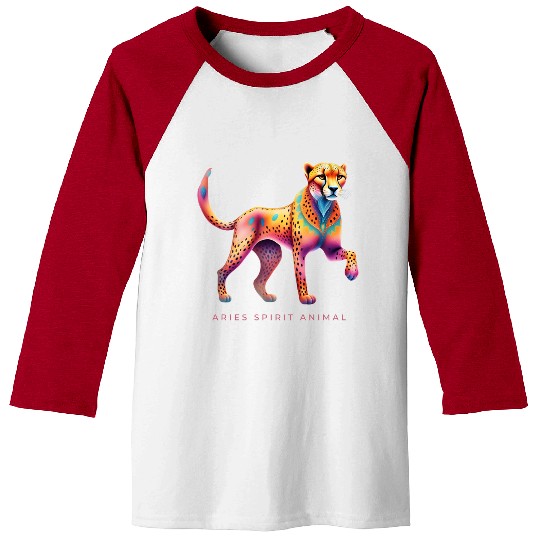 Aries Spirit Animal Cheetah Alebrije Baseball Tees