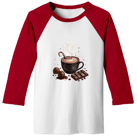 Cozy Hot Chocolate with Sweet Treats Baseball Tees