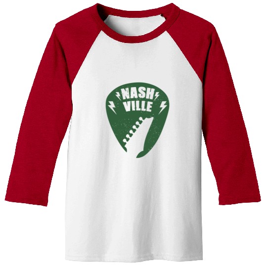 Nashville Music City Guitar Pick Baseball Tees