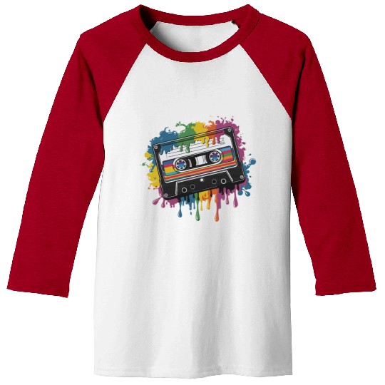 80s Retro Cassette Splash Classic Cassette Tape Baseball Tees