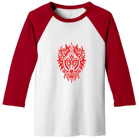 Tribal Red Wolf Spirit Baseball Tees