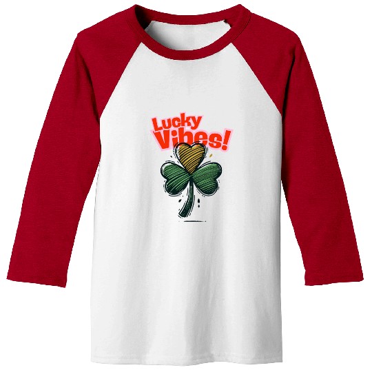 St Patricks Day - Lucky Vibes cute Men Women Kids Baseball Tees