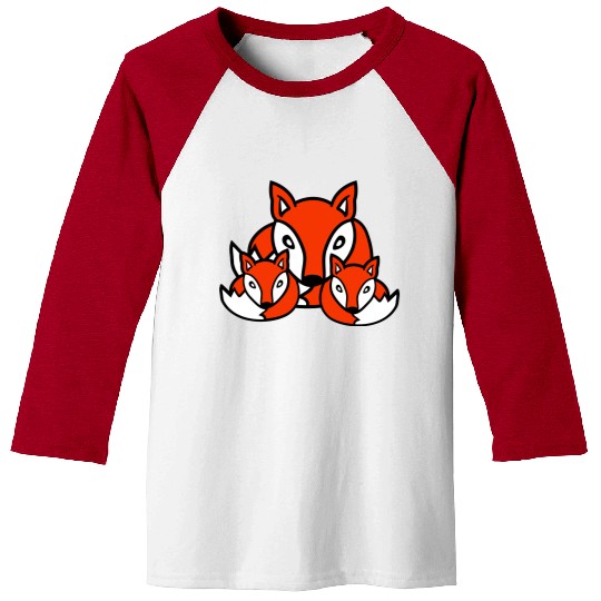 3 Foxes Friends Family Three Kids Crew Team Sweet Baseball Tees