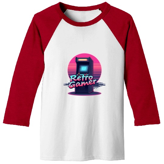 retro gamer in retro style oldschool gamer Baseball Tees