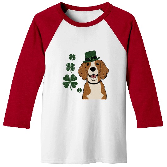 Irish Setter and four leaf clover St Patrick's Day Baseball Tees