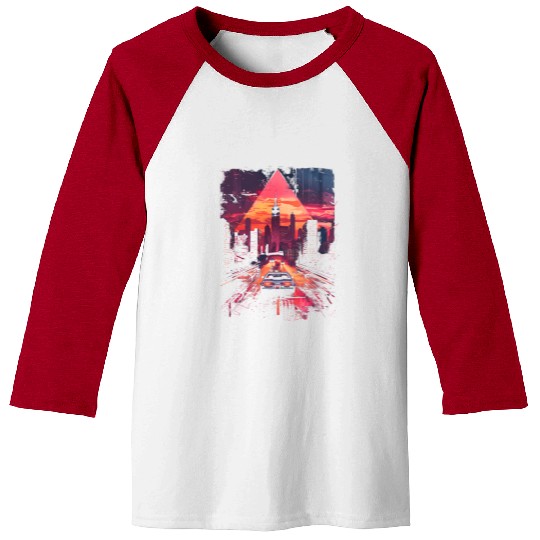 Vaporwave Retro Car City Synthwave 80s 90s Baseball Tees