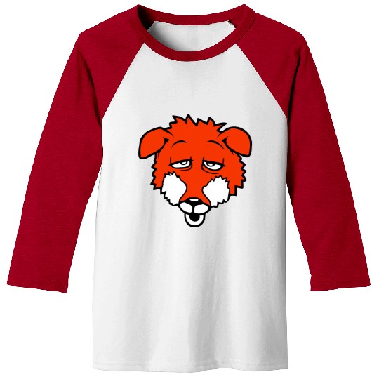 Fox Tired Eyes Exhausted Sleepy Sweet Funny Cool Baseball Tees