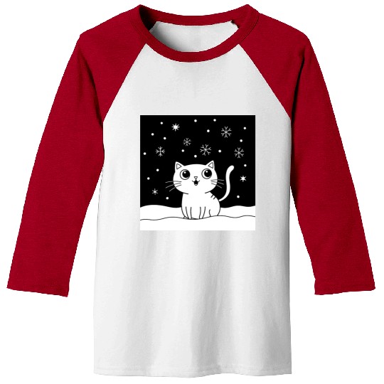 Black and white illustration cute Baseball Tees