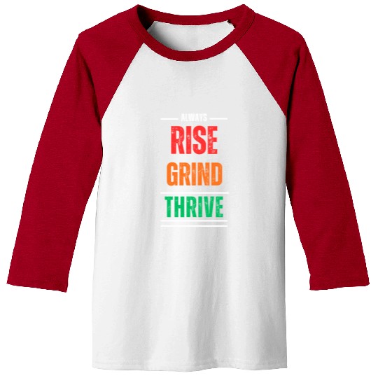 Rise, Grind, Thrive – The Resilience Mindset Baseball Tees