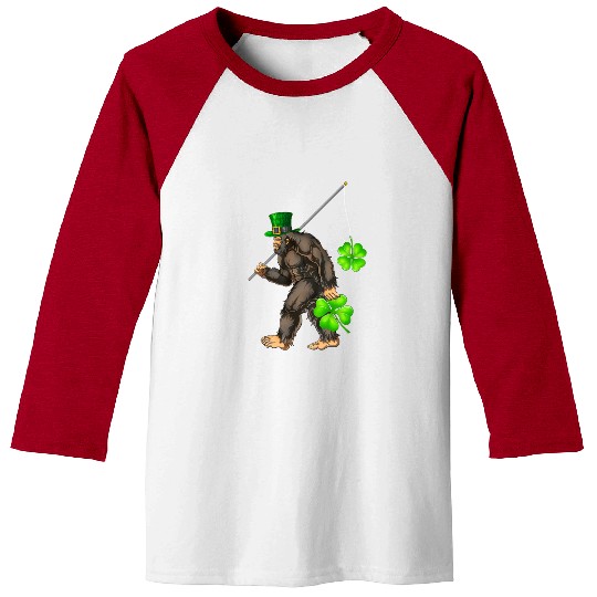 St Patricks Day Bigfoot Sasquatch Irish Baseball Tees