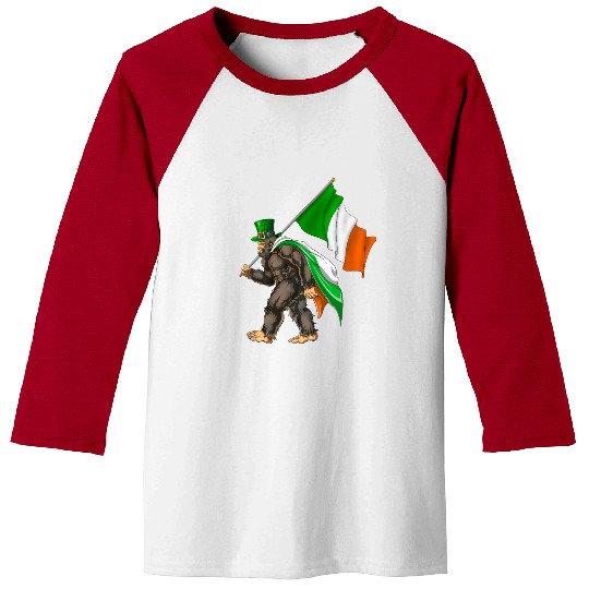 St. Patrick's Day Bigfoot Ireland Flag Baseball Tees