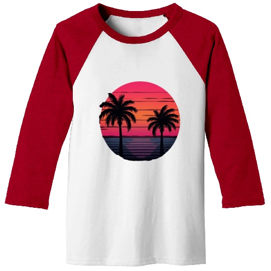 Tropical Sunset Serenity Baseball Tees