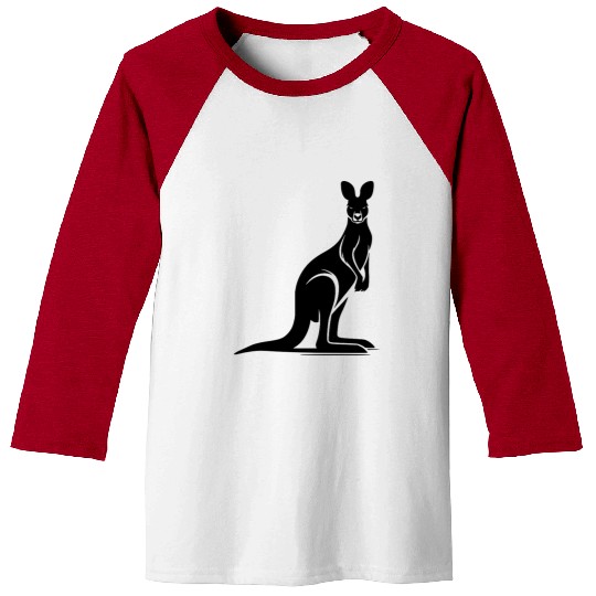 Wild Animal Silhouette With Typical Kangaroo Pose Baseball Tees