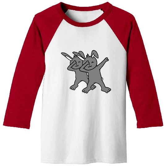 2 Rabbits Dabbing Dab Dance Pose Dancing Friends Baseball Tees