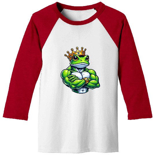 Muscular Frog King Fitness Workout Training Baseball Tees