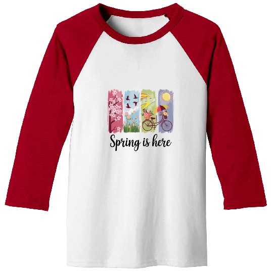 Spring Magic – Flowers, Bicycle & Nature Baseball Tees