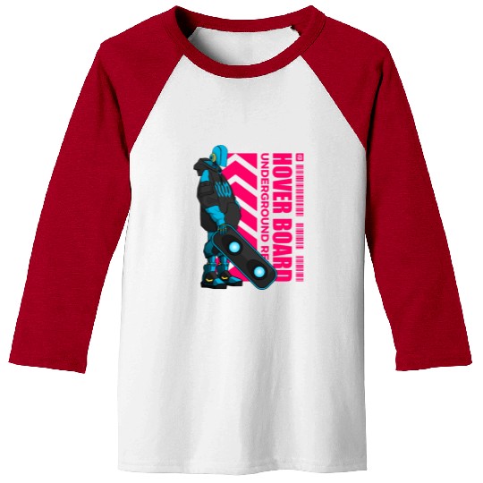 Cyberpunk Hoverboard Rebel – Futuristic Streetwear Baseball Tees