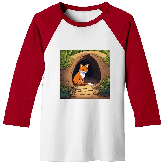 Fox haven nature's embrace. Baseball Tees