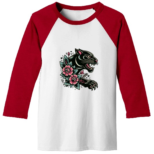 Black Panther Flash Tattoo Baseball Tees