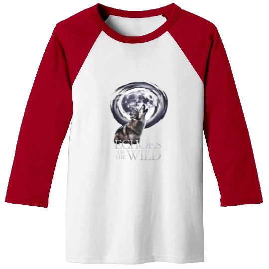 Echoes Of The Wild Howling Wolf Moon Art Baseball Tees