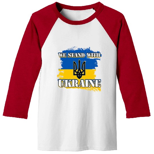 We Stand With Ukraine Support Baseball Tees
