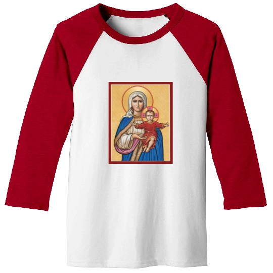 Holy Rosary Virgin Mary Catholic Rosary Baseball Tees