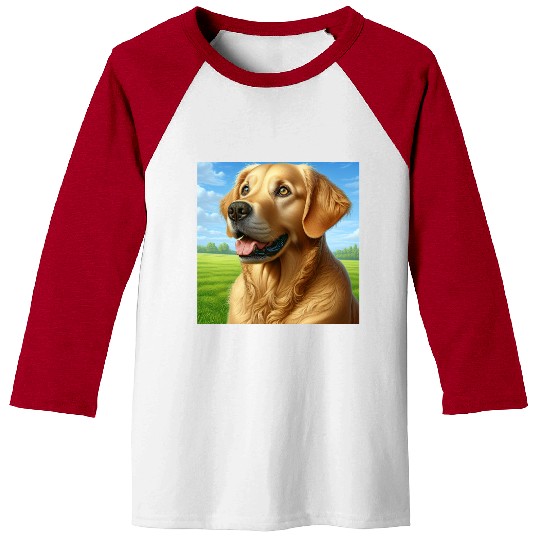 Realistic Golden Retriever Baseball Tees