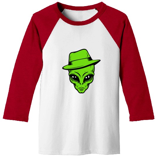 Grey Alien Retro Gangster Baseball Tees