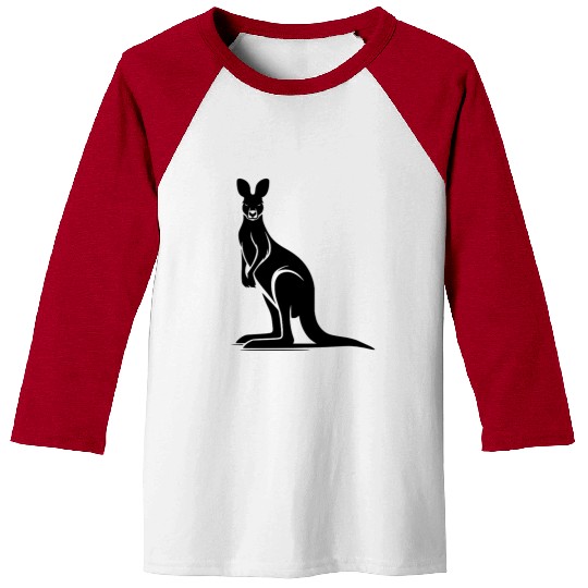 Marsupials Of The Wild Kangaroo Silhouette Baseball Tees