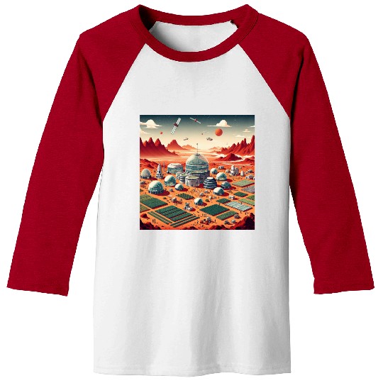 Town on Mars Baseball Tees