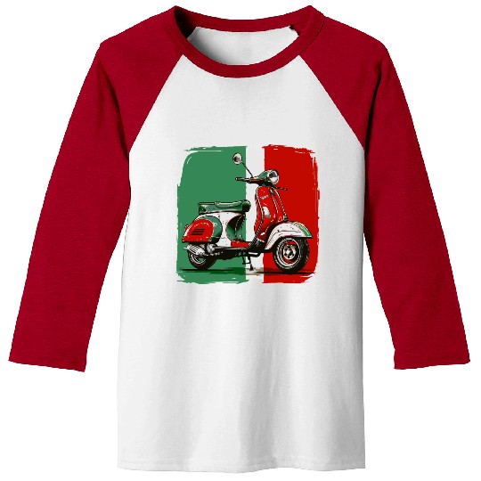 Tricolore - Italian Flag Baseball Tees Italian Scooter