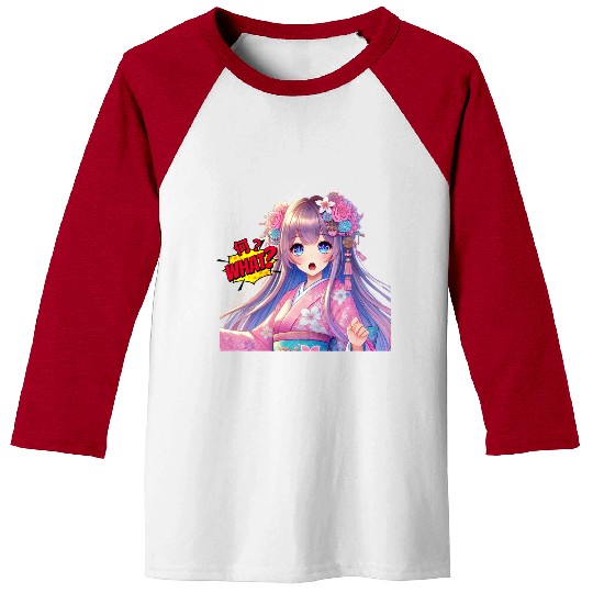 Kawaii Kimono Girl Baseball Tees
