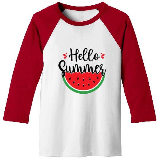 Hello Summer Watermelon Sweet Summer Baseball Tees