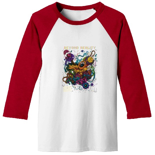 Psychedelic Sci-Fi Design Baseball Tees