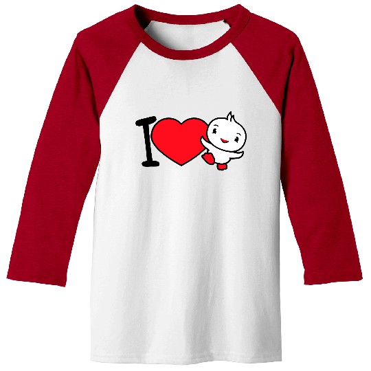 I Love Bird Duck Heart Symbol Happy Sweet Cute Fun Baseball Tees