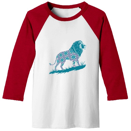 Star of David Pattern 8 Lion of Judah Baseball Tees