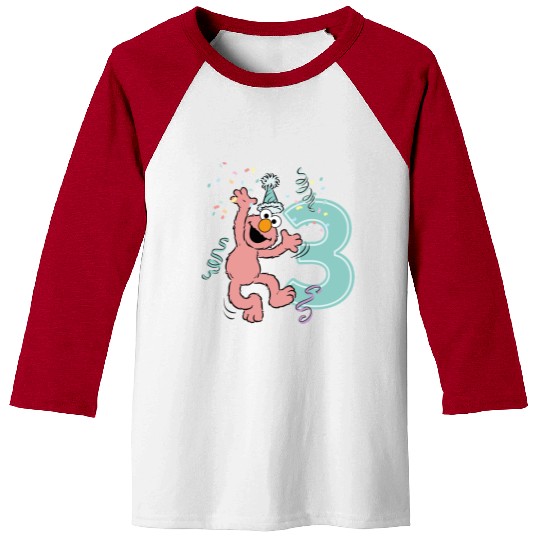Sesame Street Birthday Design With Elmo 3 Years Baseball Tees