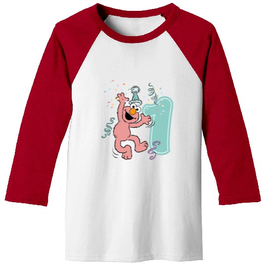 Sesame Street Birthday Design With Elmo One Year Baseball Tees