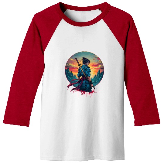 Female Samurai Warrior Baseball Tees