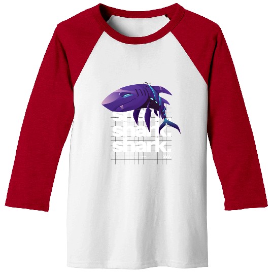 Futuristic Cyber Shark Design Graphic Streetwear T Baseball Tees