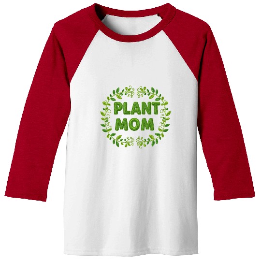 Plant Mom Floral Wreath Design Baseball Tees