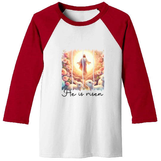 Easter Day Jesus He is risen Baseball Tees