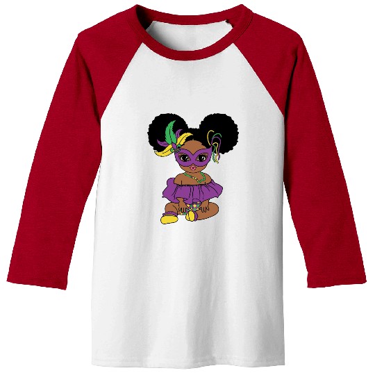 Mardi Gras Baby Girl Costume Design Baseball Tees