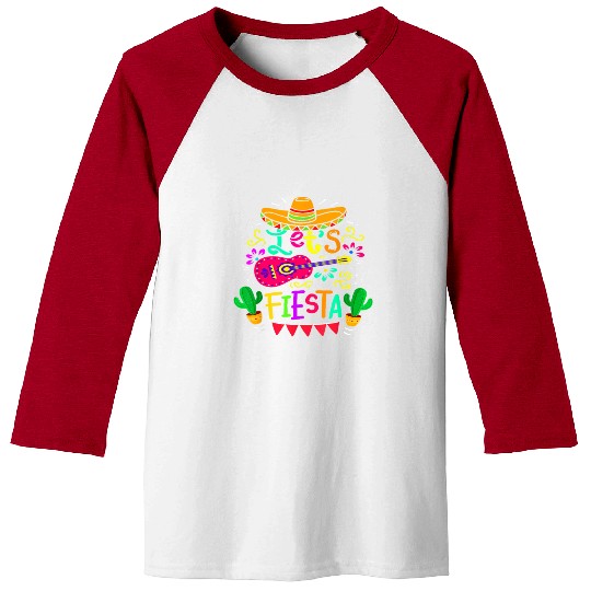 Let's Fiesta Cinco De Mayo Mexican Party Guitar Lo Baseball Tees