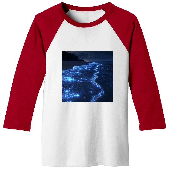 Glowing River Flow Baseball Tees