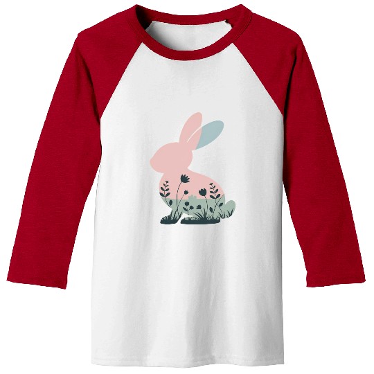 Easter Bunny Silhouette Baseball Tees
